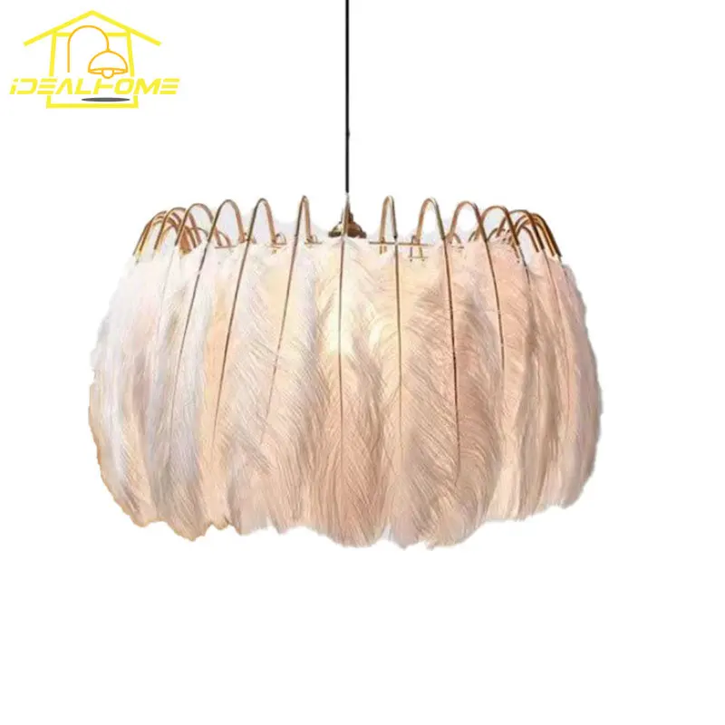 

Nordic Ins Luxury Postmodern Black/White Feather Pendant Lights Atmospere E27 LED Indoor Lighting Living Room Bedroom Restaurant