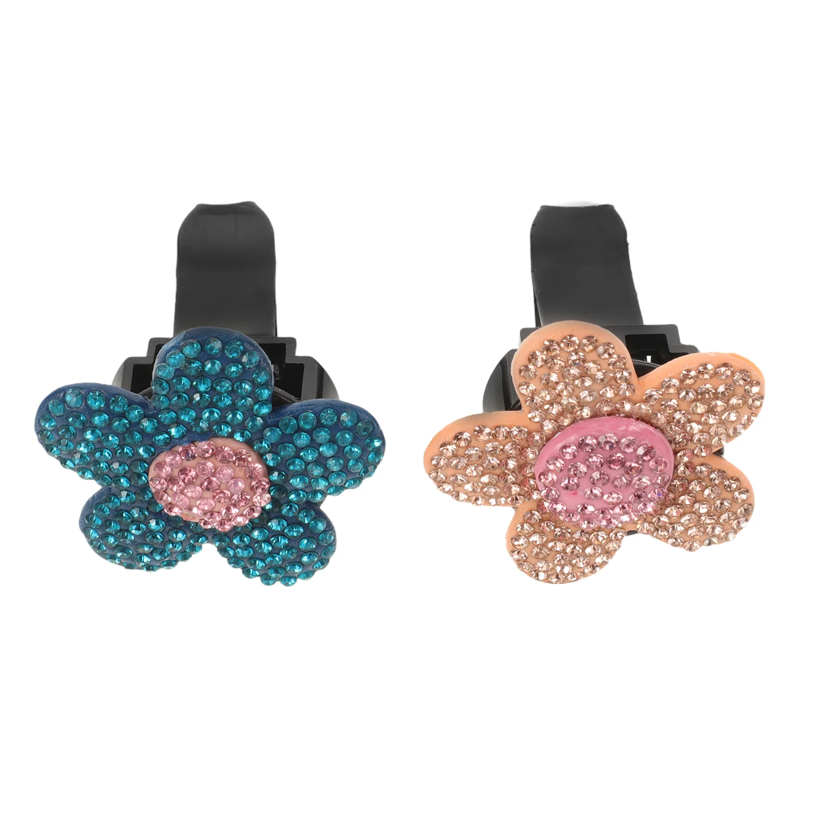 

2pcs Daisy Air Vent Clips Metal Flower Air Freshener Bling Charm For Car Interior Ceramic Alloy Long-Lasting Perfume Container