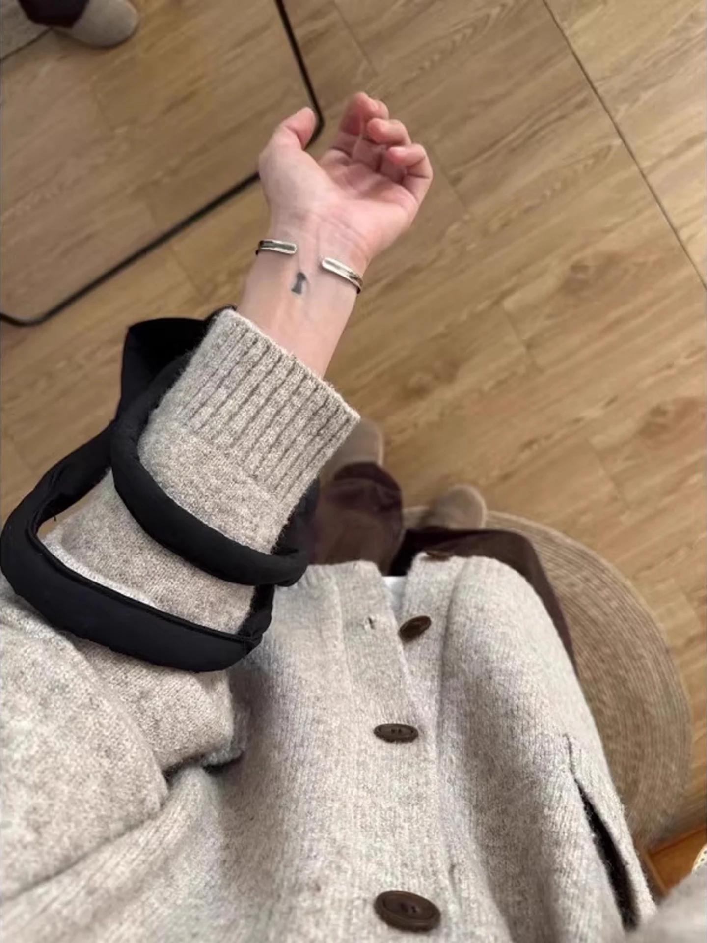 معطف سترة محبوك من Cleanfit Lazy Sle بياقة واقفة طويلة Sve ناعمة ومريحة للشتاء ملابس غير رسمية #1