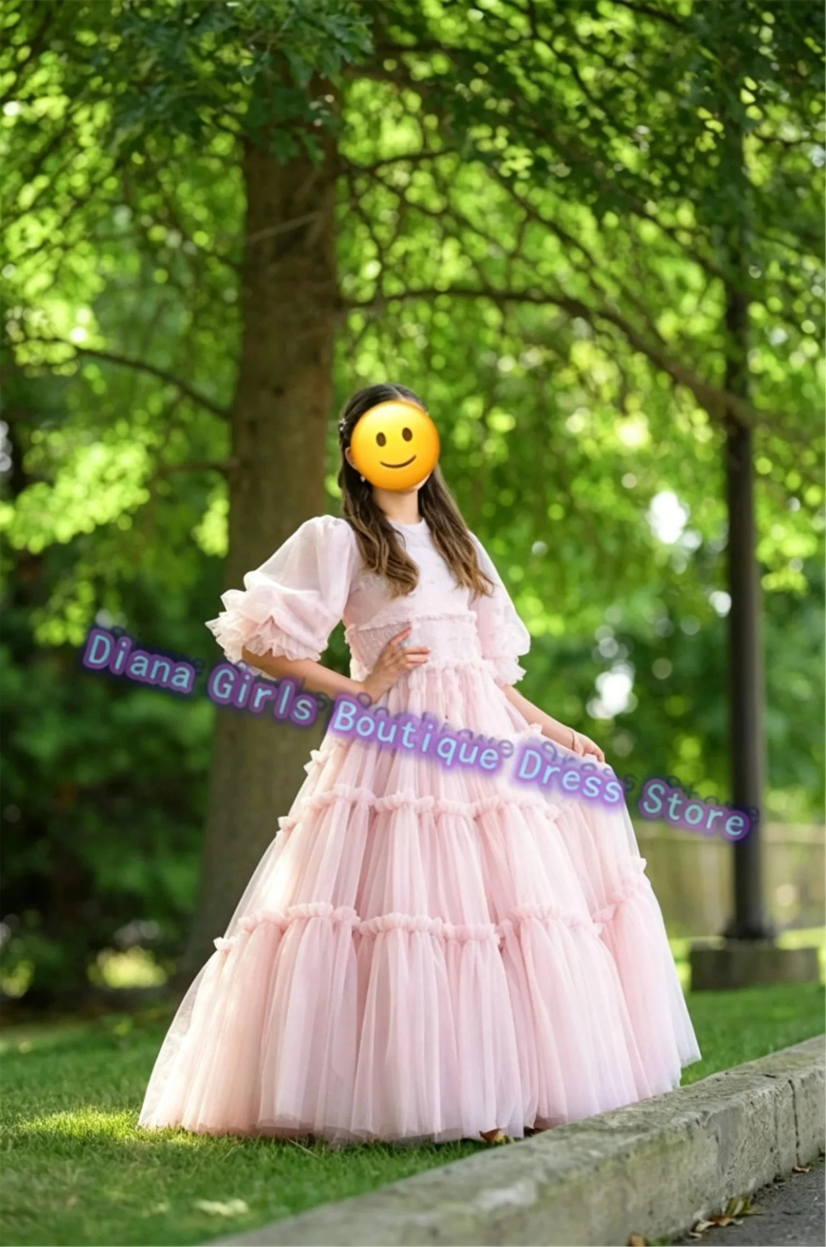 Elegant Blue Flower Girl Dress Quality Layered Tulle Fluffy for Wedding Ball Ruffles Floral Toddler Pageant Birthday Party Gowns image 6