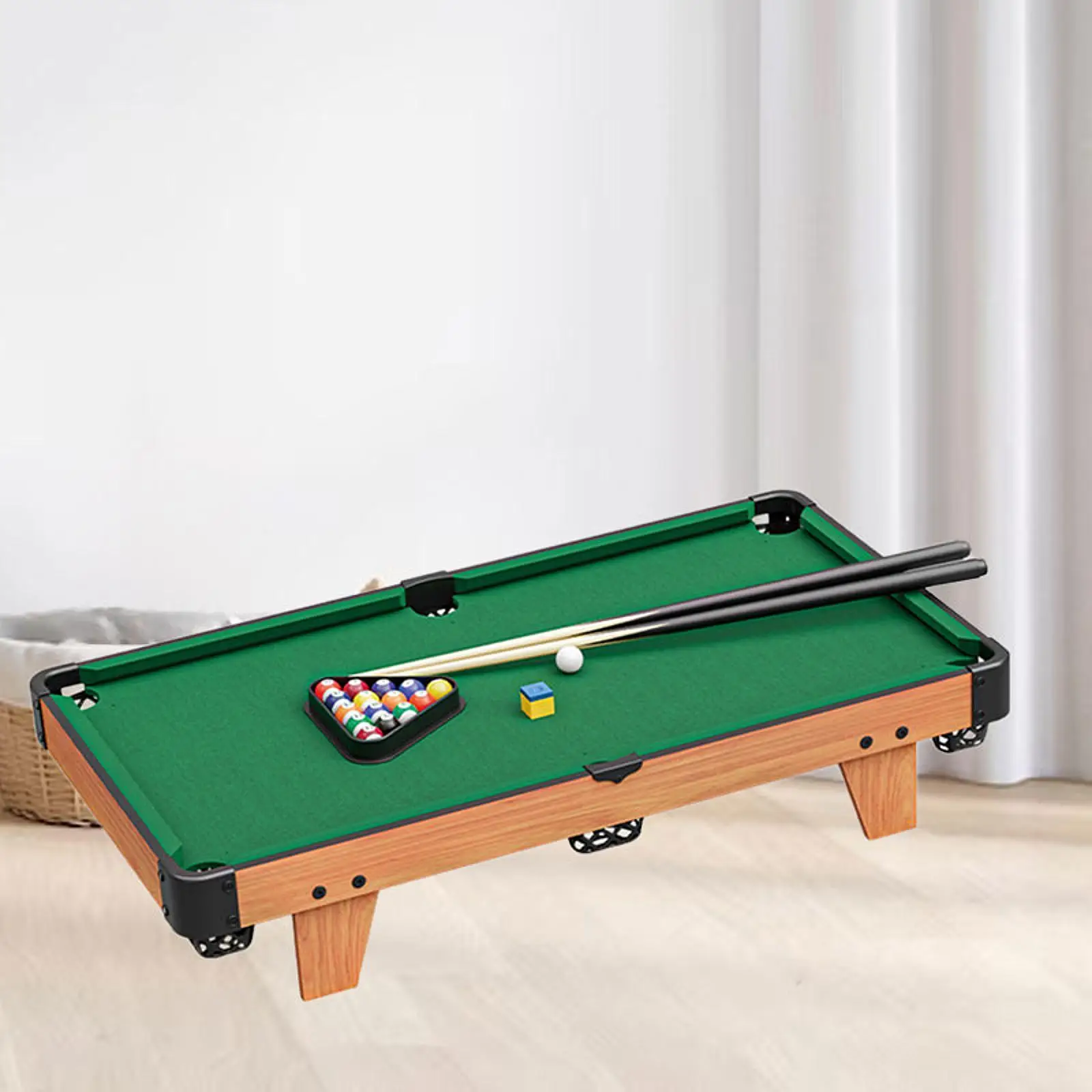 Mini-Pooltisch mit 2 Spitzen, kleiner Billard-Spieltisch für die Familie im Innenbereich