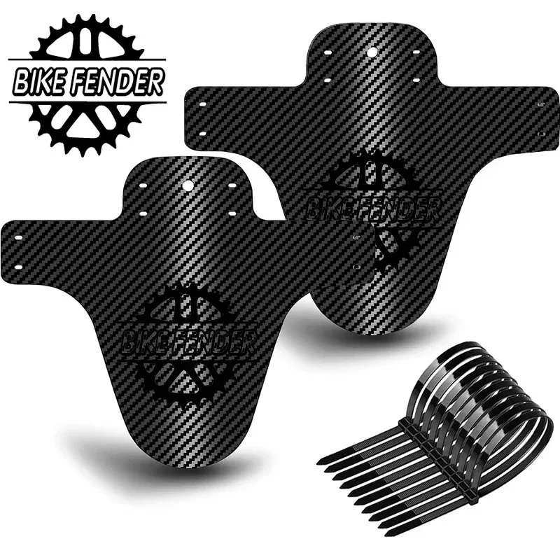 guardabarros de fibra de carbono para bicicleta de montana y carretera ultraligero para rueda delantera y trasera con bridas para cables guardabarros universal para bicicleta accesorios de