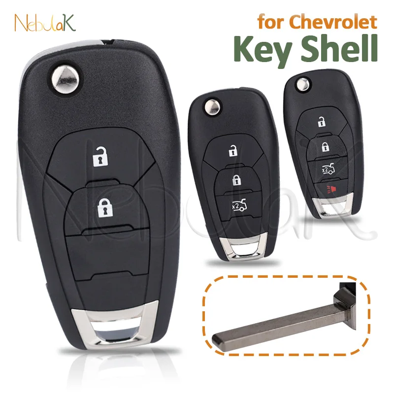 Capa da Carcaça da Chave para Chevrolet Spark Sonic Tracker Cruze Aveo Trax Trailblazer, Capa de Reposição para Chave Canivete Inteligente