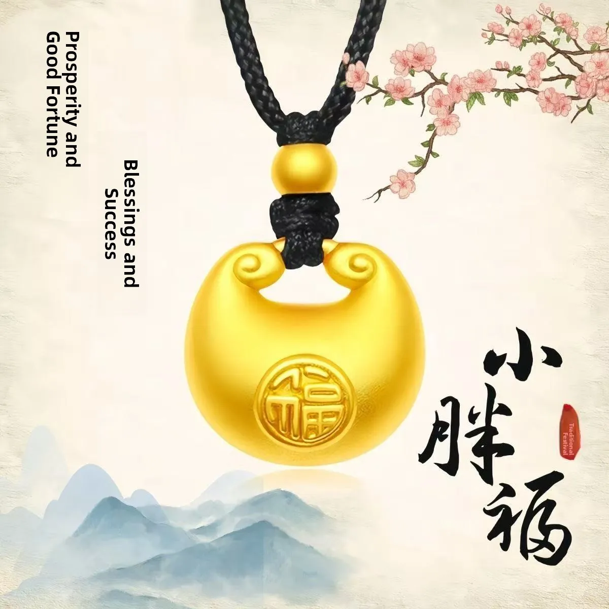 inheriting-premium-gold-encased-silver-fat-lucky-pendant-necklace-unisex-yellow-metal-alloy-cord-bound-fashion-jewelry-gift
