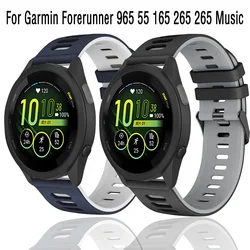 20mm 22mm Two-color Silicone Strap For Garmin Forerunner 965 55 165 265 265 Music Bracelet Band For Garmin Vivoactive5 4 Correa