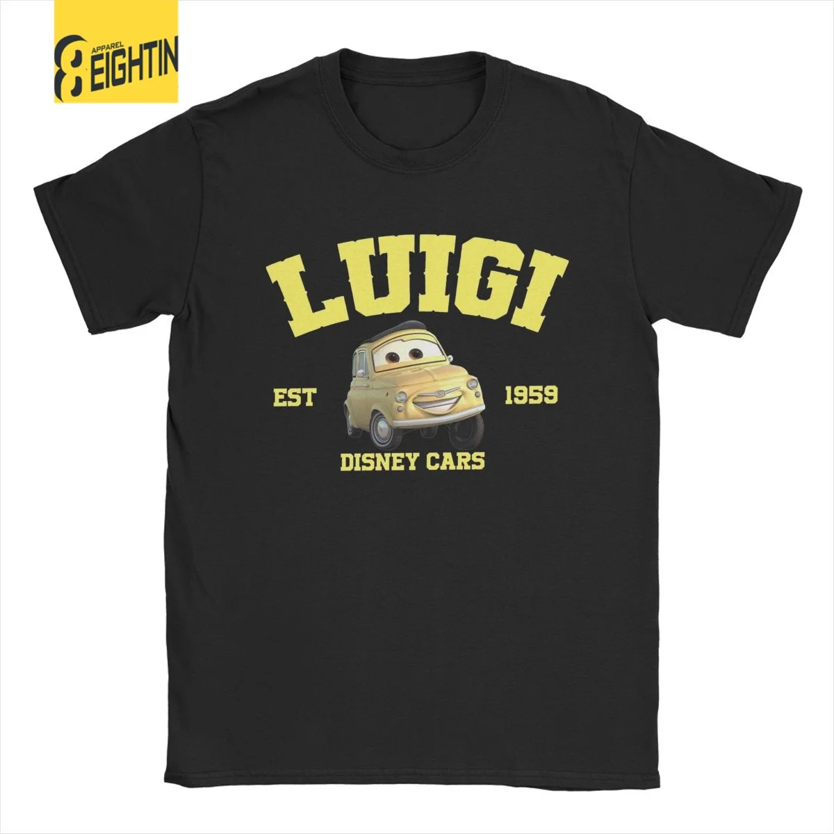 Men Luigi Est 1959 Lightning Mcqueen Cars T Shirt Cotton Clothes Funny Short Sleeve Crew Neck Tee Shirt Graphic Printed T-Shirt