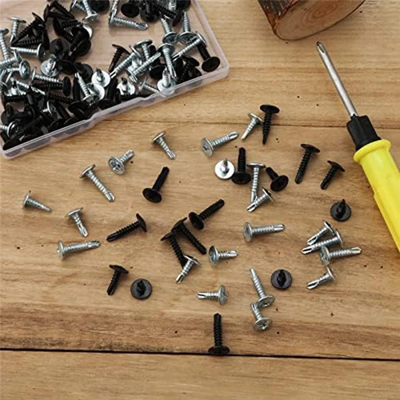 

A76K Metal Screws Self Tapping Assorted Flat Head Self Drilling Screws 120P Stainless Steel Screws Set For Wood Drywall Metal