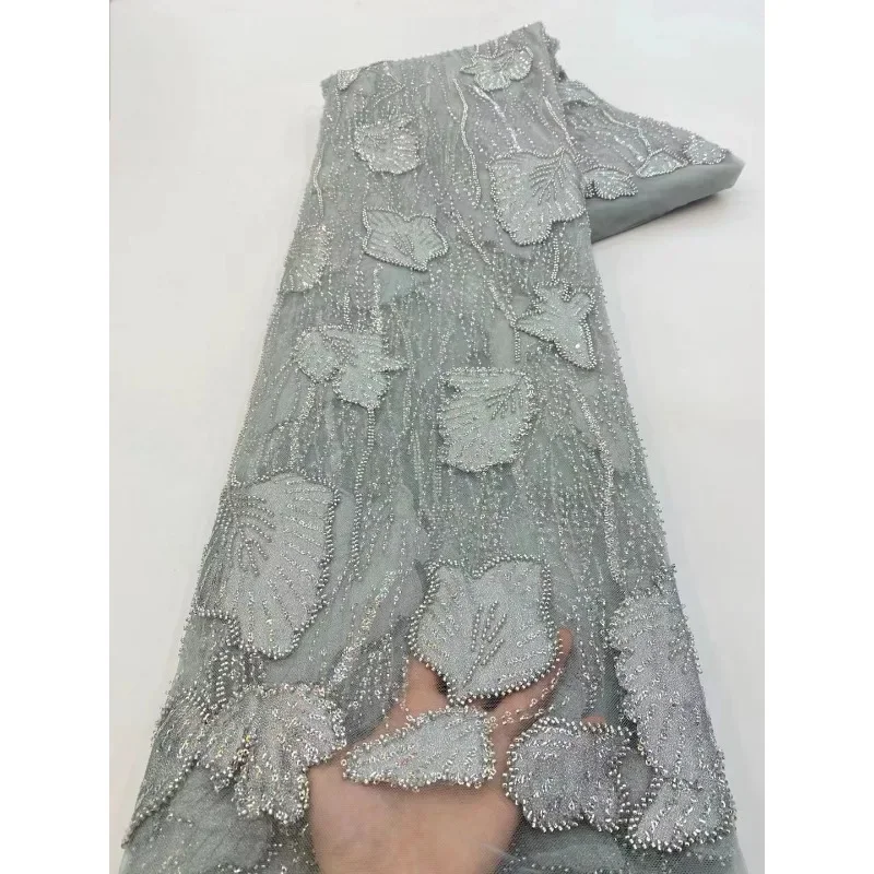 

10Colors Available 120CM Wide Lace Fabric for DIY Sewing Wedding Evening Dress Sequins Beaded Lace R619