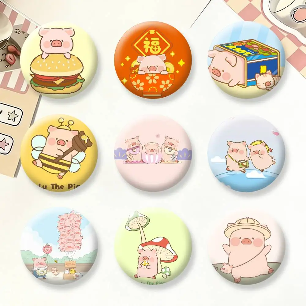 

Cute LuLu piggy Button Pins Backpack Clothing Decor Brooch Badge Jewelry Gifts for Kids