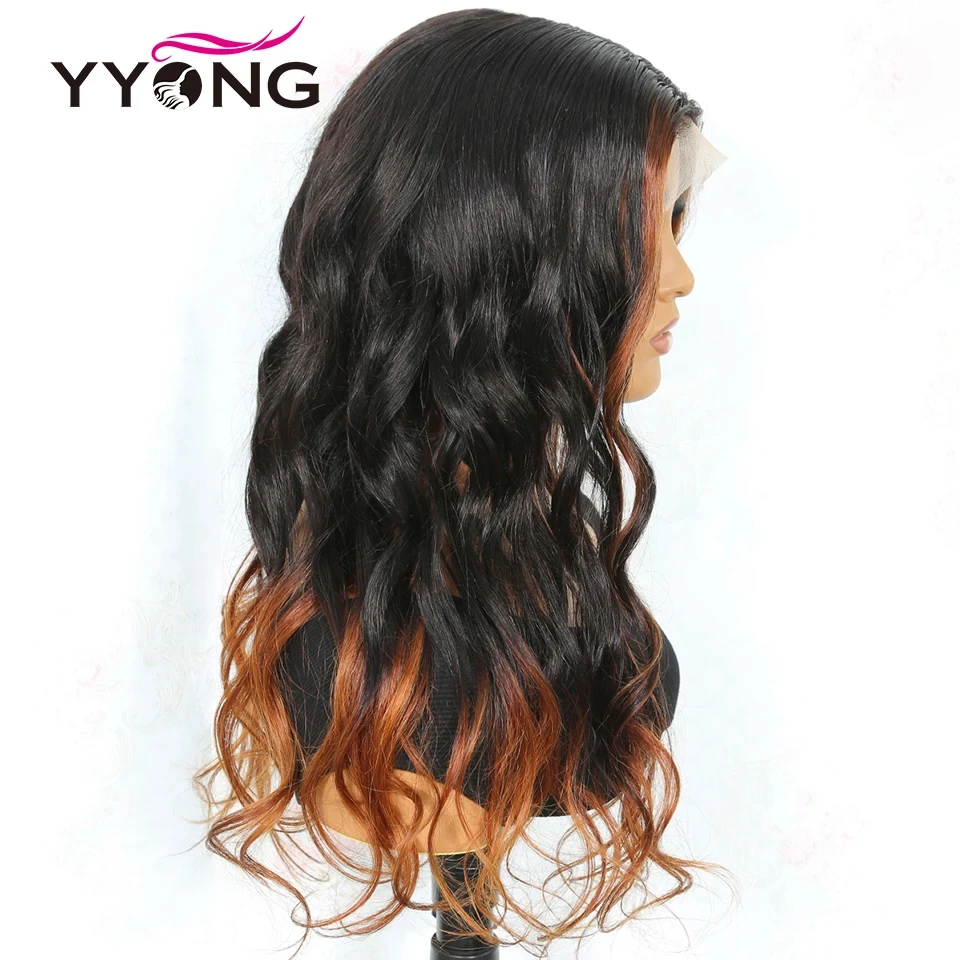 Colored T1B/30 Body Wave Human Hair Wigs 13x1 6x1 Transparent T Part Lace Wigs Brazilian Remy 180% Lace Frontal Wig For Women