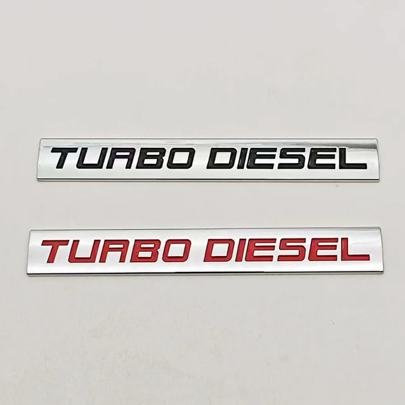 3d cromo metal adesivo de carro logotipo turbo diesel emblema traseiro tronco fender emblema decalque para isuzu kia hyundai toyota ford acessórios