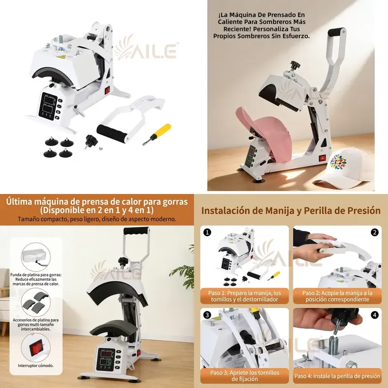STROVAN Cap Heat Press Machine Easy Setup Sublimation Heat Transfer Machine for DIY Headwear & Small Business