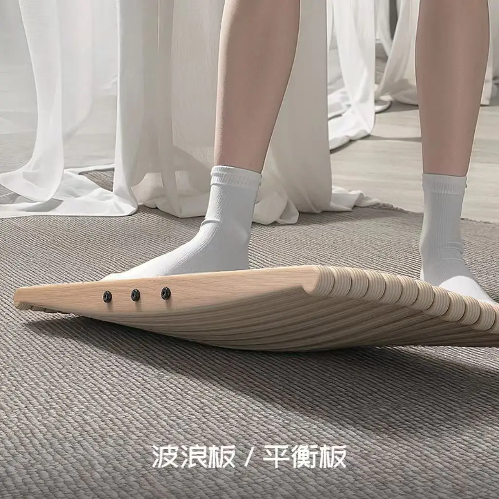Wooden Foot Massager Under Desk Balance Board Decompression Training Board Ankle Exercise Solid Wood Standing Skateboard