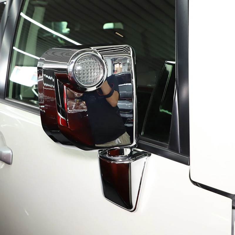 NEW ! ! ! For Toyota FJ Cruiser 2007-2021 ABS Carbon Fiber/Silver Car Exterior Mirror Cover Decorative Sticker Auto Accessories