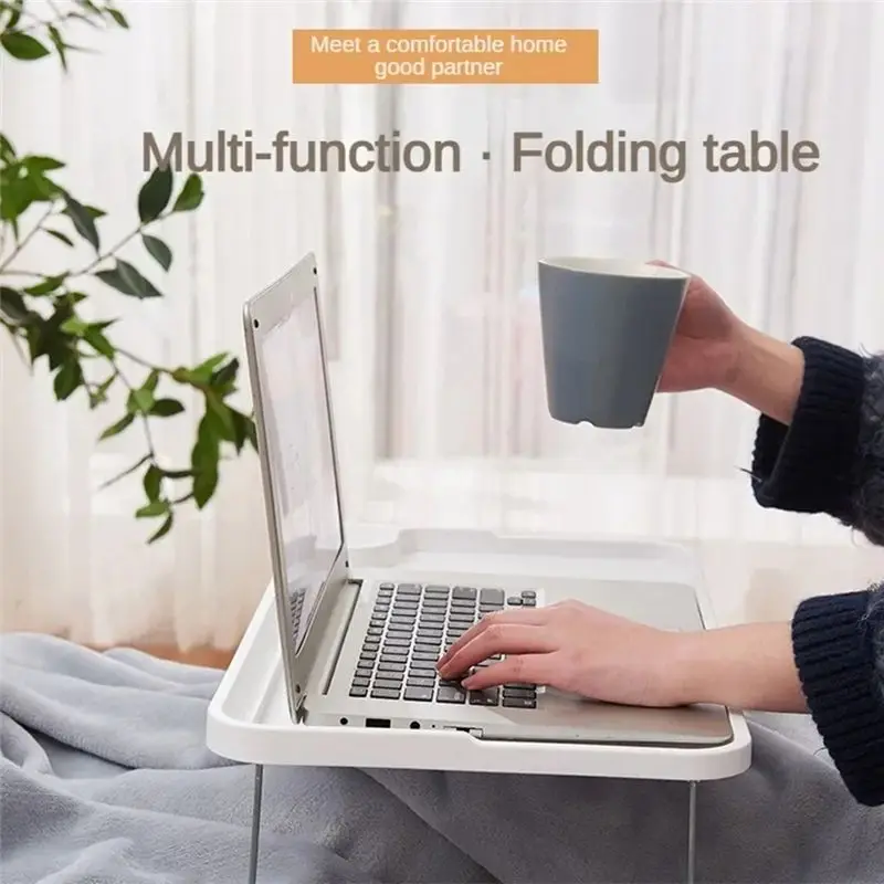 Laptop Bed Table Stable Bed Tray Desk Portable Folding Laptop Table With Cup Holder For Student Dormitory For Sofa