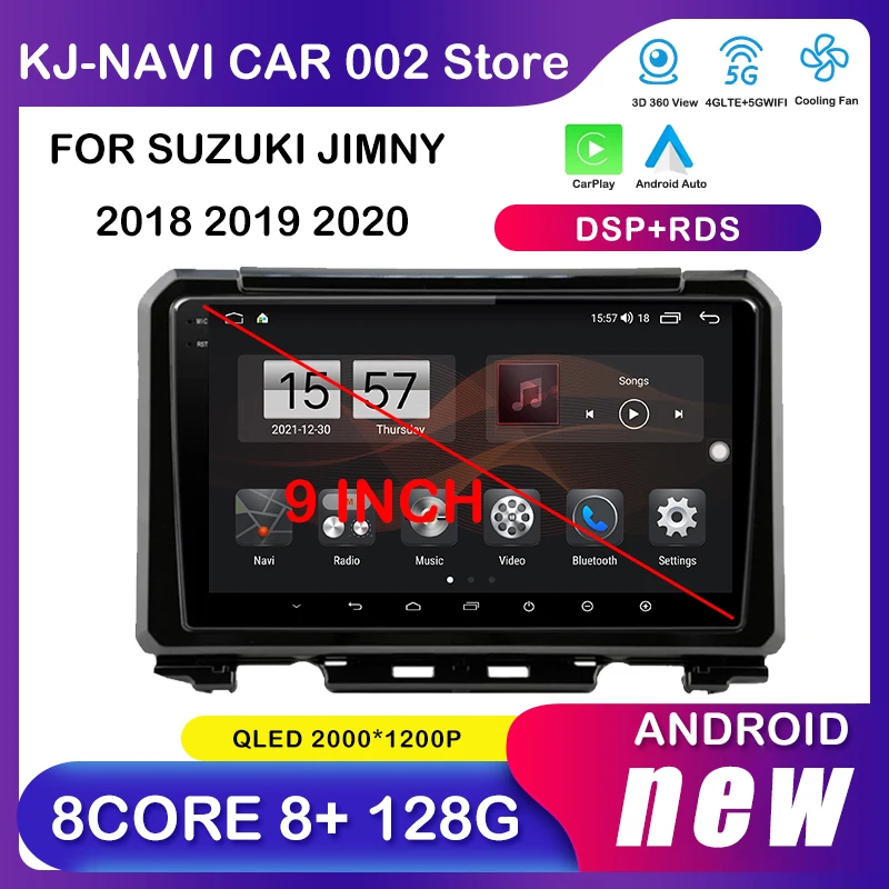 For Suzuki Jimny JB64 JB74 2018 2019 2020 Antoradio Android 14 Car Multimedia Stereo Player GPS Navigation Wifi DSP 9 Inch