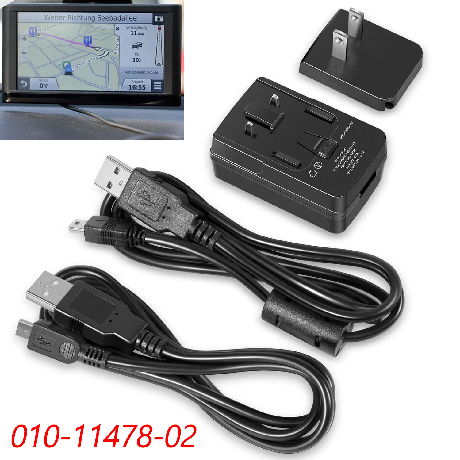 MX 010-11478-02 Комплект кабелей для зарядного устройства переменного тока с адаптером 110 В подходит для Garmin GPS 560LT, 570/760LMT, 2455/2457/2495/2497/2557/2589/2597