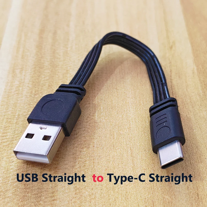 10/30/50/100CM USB to Type-C  Flat Cable Multi Angled Straight/Up/Down/Left/Right Bend Cord Cable For Charging & Data Sync