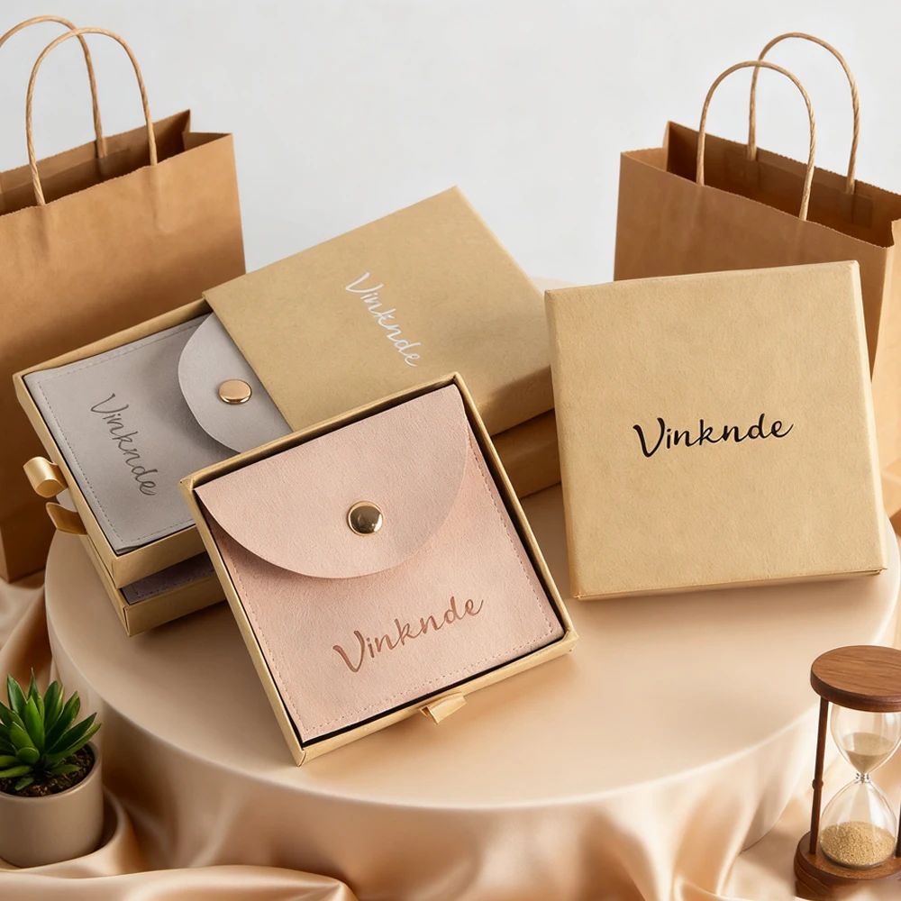 

Thicken Paper Drawer Jewelry Box Greeting Card for Necklace Bracelet Ring Gift Display Case Personalized Microfiber Snap Bags