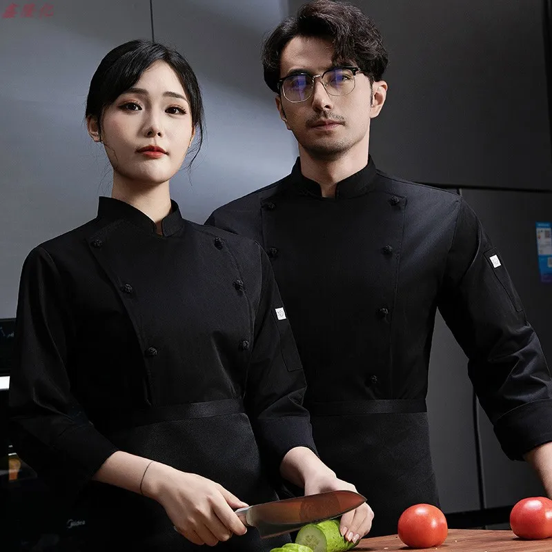 ホテルレストランシェフ作業服長袖ケーキショップベーカーウエスタンレストランステーキハウス秋シェフジャケット