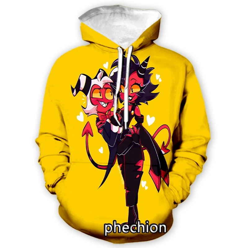 phechion New Fashion Men/Women Anime Helluva Boss 3D Print Long Sleeve Hoodies Casual Hoodies Men Loose Sporting Pullover A72