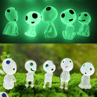 10Pcs Luminous Alien Elf Ghost Glowing Green Light Decoration Micro Landscape Garden Miniature Doll Props Halloween Decor
