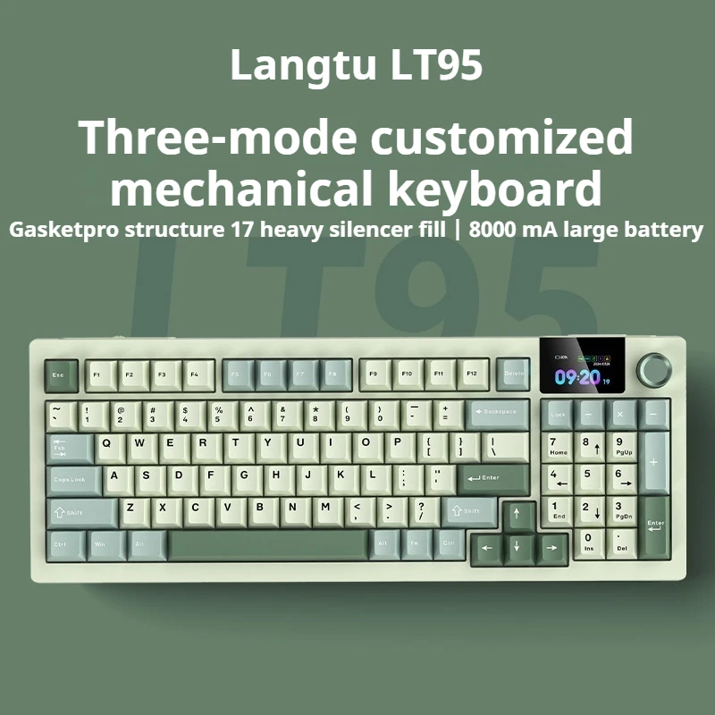 

New Langtu Lt95 Pro Mechanical Keyboard Bluetooth 2.4g Wireless Tri-Mode Hot Plug Macro Driver Rgb Lasting Office Game Keyboard