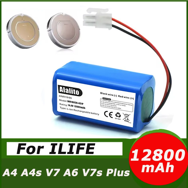 14.8V 12800Mah Lithium Battery For ILIFE A4 A4s V7 A6 V7s Plus Robot Vacuum Cleaner ILife 4S 1P High Quality Part