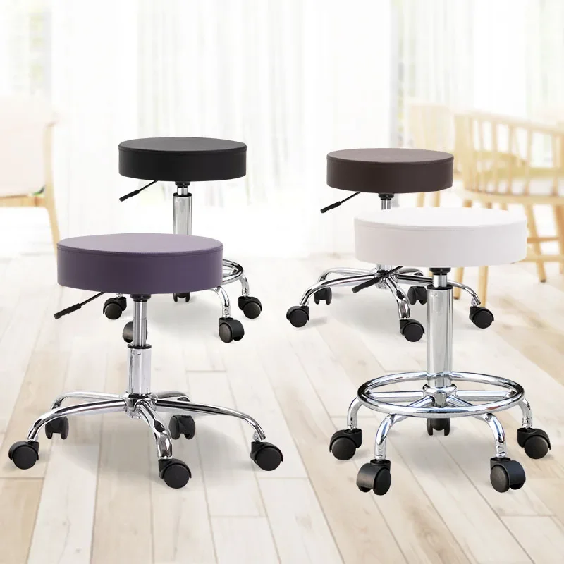 Salon Barber Trolley Chairs Furniture Professional Hair Stylist Hairdressing Chairs Beauty Stool With Wheels Rotary Liftable