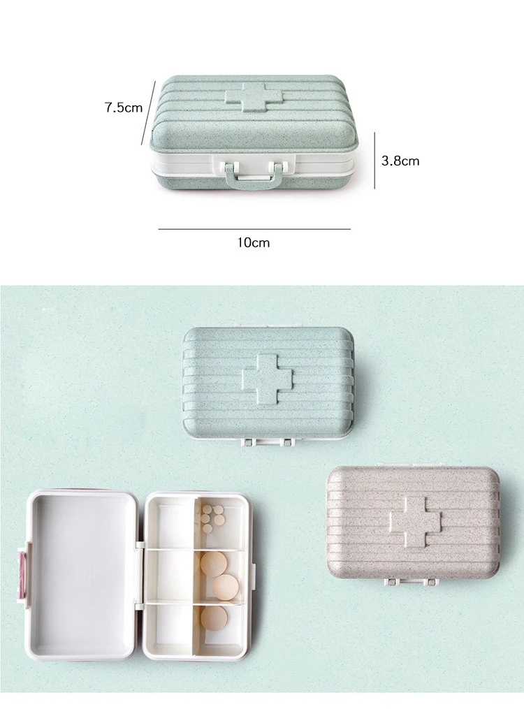 6 Grids Pill Box Weekly Medicine Pillbox Large Moisture-Proof Pill Storage Organizer Portable Medicine Case for Travel