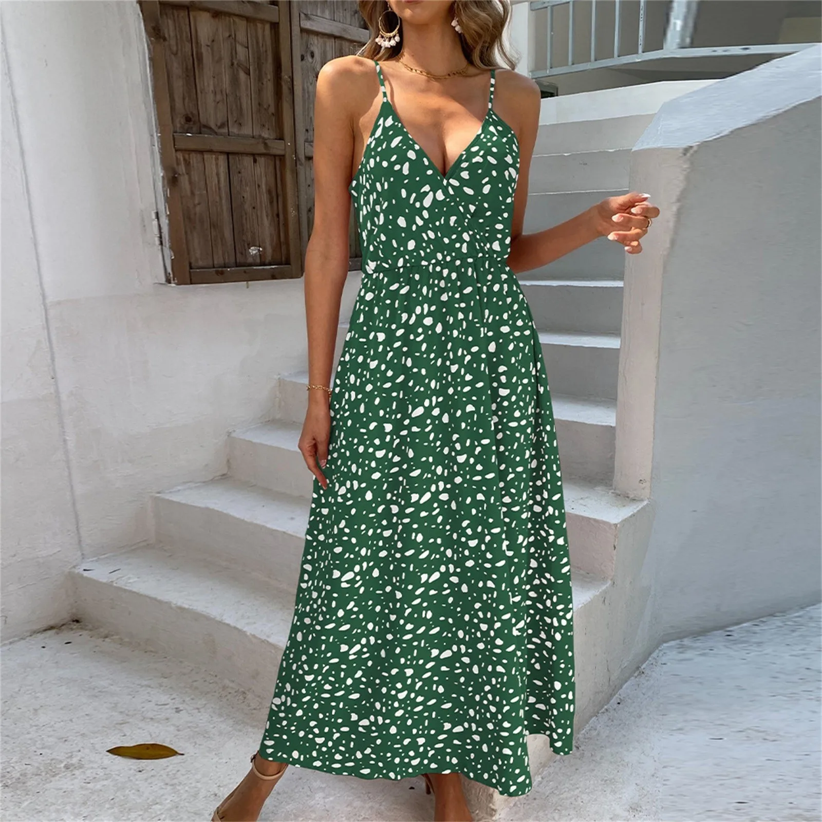 

Summer Floral Print Dress Long Dress Women Sexy Bandage Dress Beach Sundresses Casual Elegant Black V Neck Sleeveless Dress