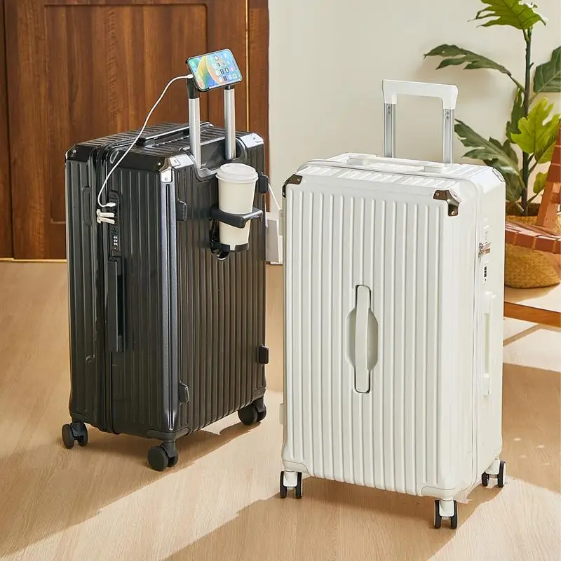 

Durable Lage Suitcase 2025 New Sle Faionable Travel Bag with Cup Holder Large Capaci 24 Inch Carry-On for Men And Women