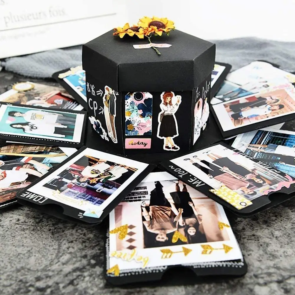 DIY Explosion Gift Mystery Box Handmade Photo Album Birthday Gift Box Wedding Decoration Supplies for Valentine