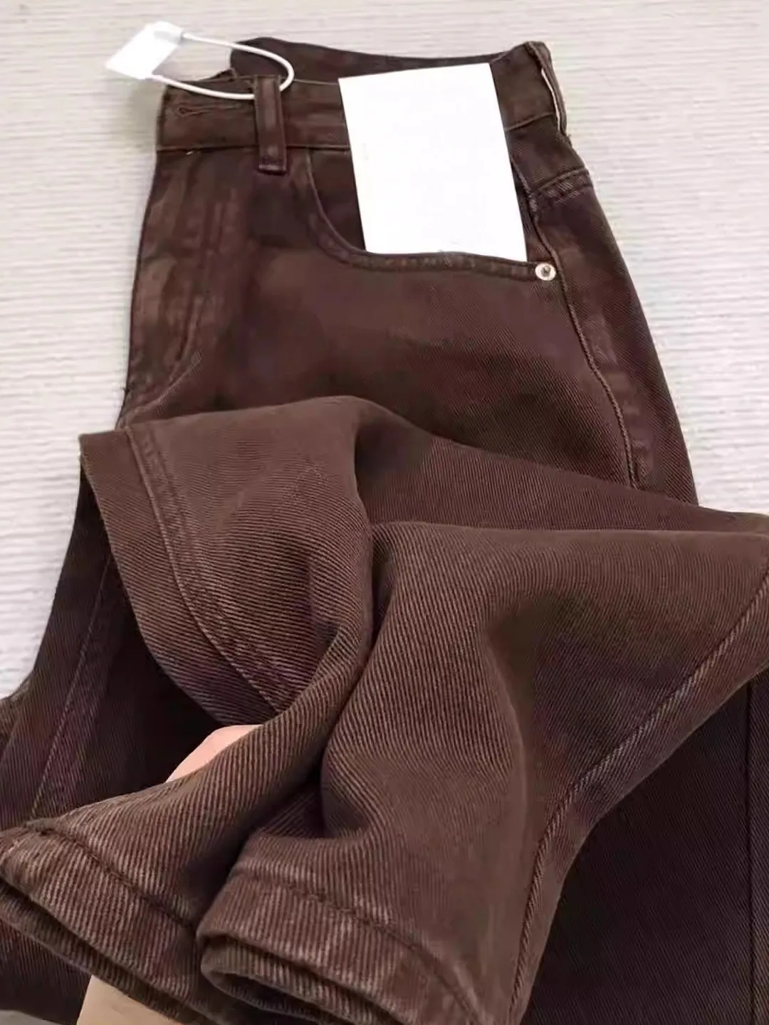 

Мужские джинсы американского кофейного цвета в стиле ретро, весенне-осенние новые свободные прямые коричневые широкие повседневные брюки