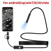 5.5MM TYPE-C Endoscope Camera 640x480 Waterproof IP67 6 LEDs Adjustable USB Inspection Borescope Cameras Tools for Phone PC