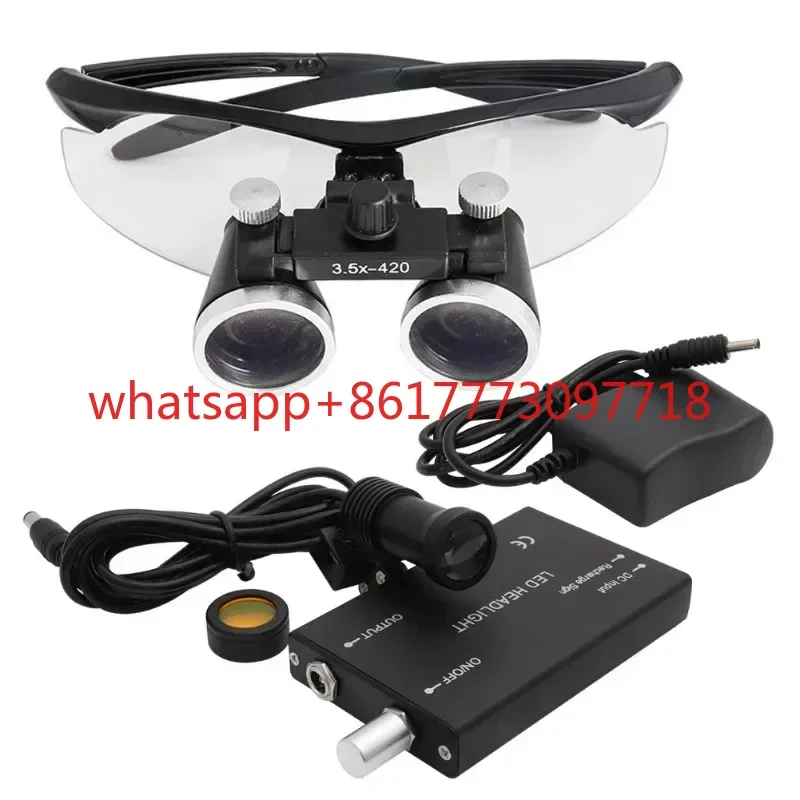 Dentistry  oral magnifying glass 2.5x 3.5x LED5W headlight with filter and metal box