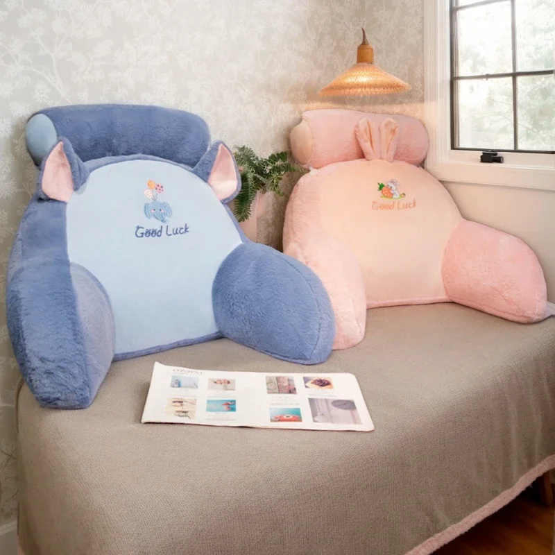 

New Cartoon Rabbit Fur Lumbar Support Office Sitting Artifact Detachable Headboard Cushion Independent Inner Liner Lumbar Pillow