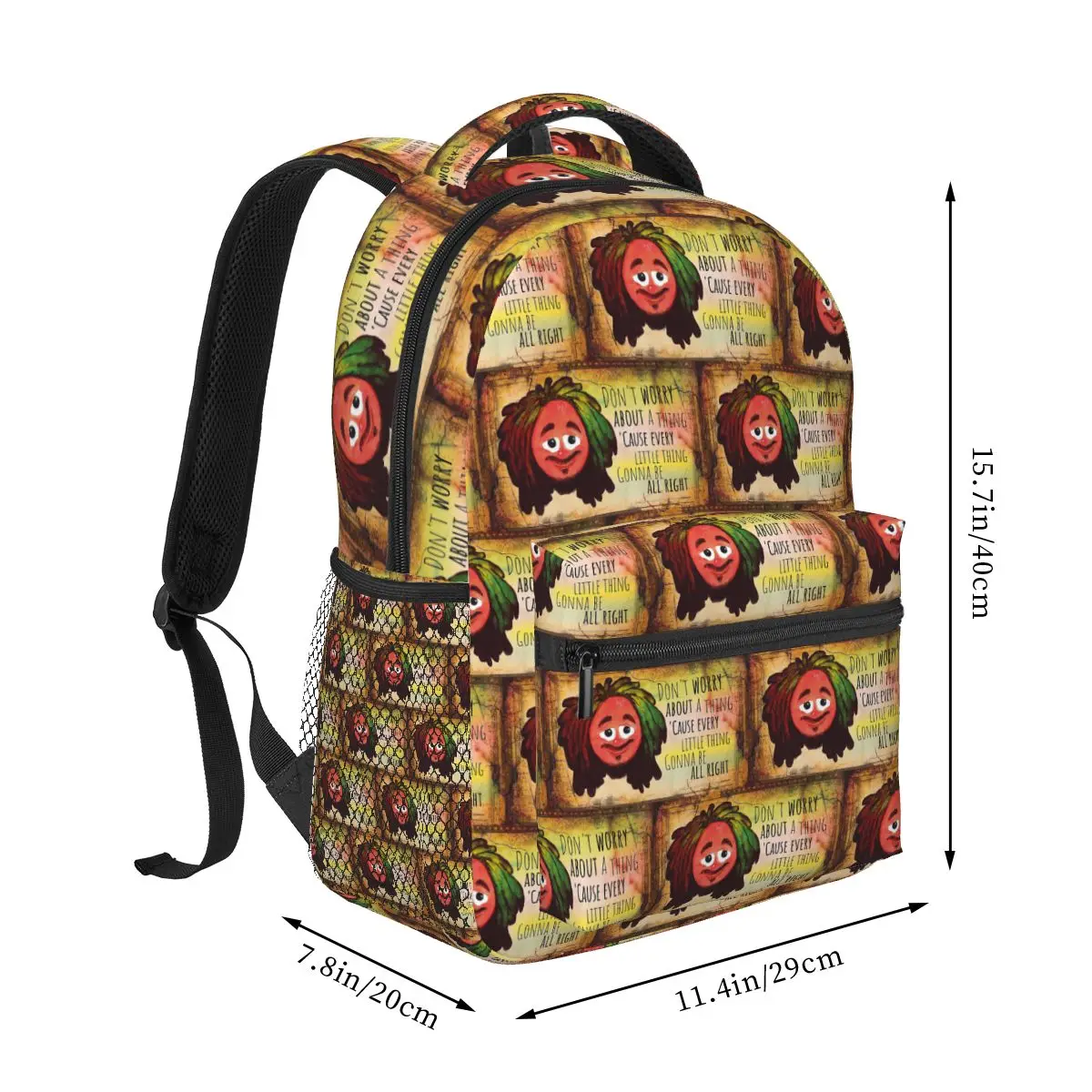 Bob Marley Student Backpack School Bag Hiking Travel Daypack for Men Women Fashion Bookbag Shoulder Bags