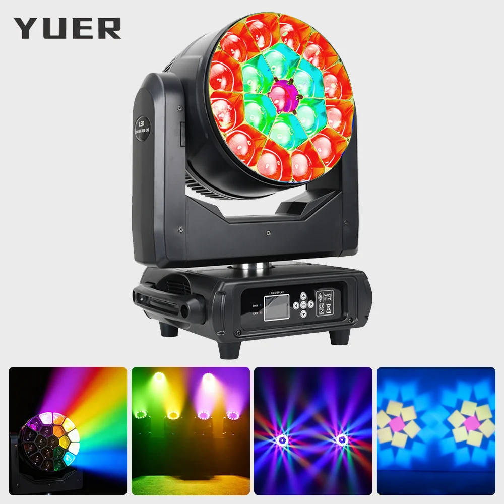 

19x40 Вт светодиодный RGBW Bee Eye Point с зумом, движущийся головной светильник с эффектом мытья CTO DMX512 RDM для DJ, дискотеки, вечеринки, свадьбы, бара, клуба