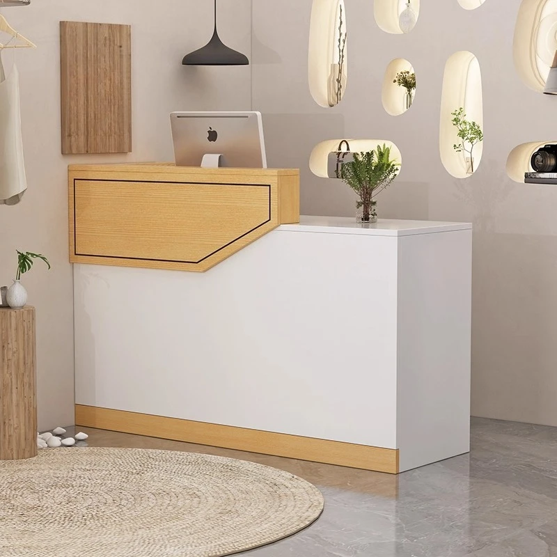 

Corner Simple Reception Desks Minimalist Design Organizers Aesthetic Reception Desks Industrial Salon Bureau Lounge Furniture