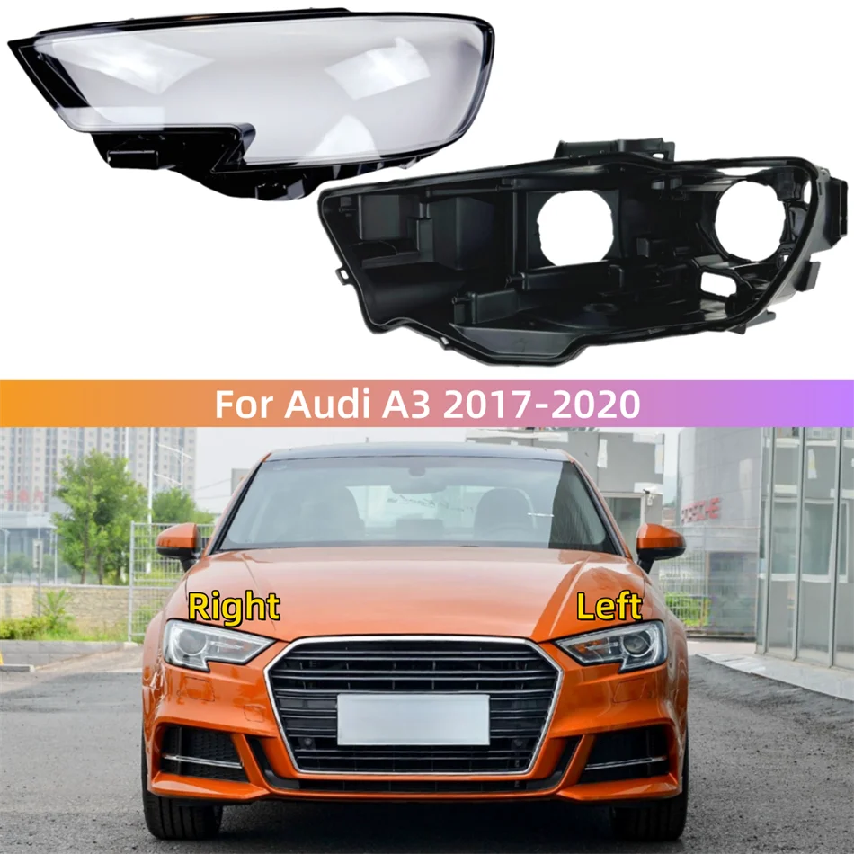 

For Audi A3 2017 2018 2019 2020 Accessories The Car Headlight Lens Car Hood Lights Bases