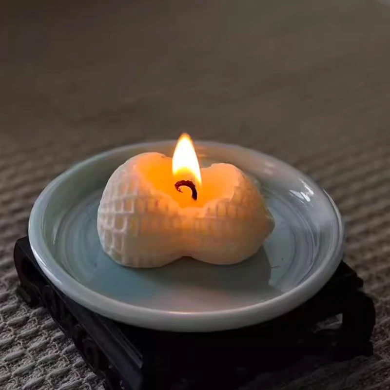 3D Erdnuss-Silikonform für DIY Aromatherapie-Kerzen, Seife, Harz, Ton, Gips, Auto-Duftstein, Bastelwerkzeug mit Realistischem Design