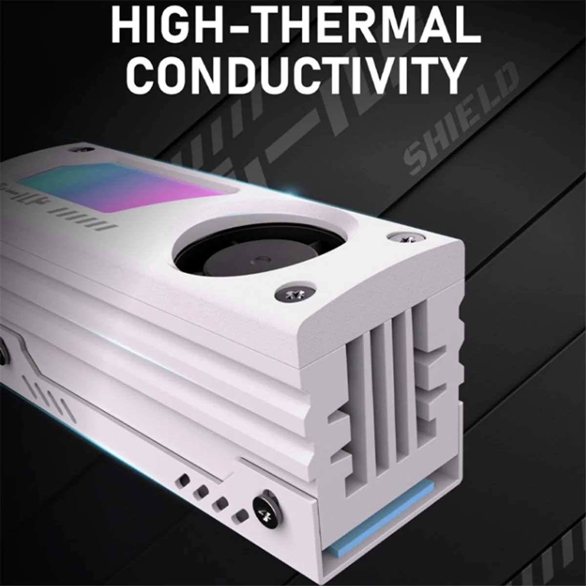 

B45C ARGB M.2 SSD Heatsink with Build-in 20mm PWM Fan 5V 3-Pin ARGB Sync High-Performance SSD Cooler for M.2 2280 Black