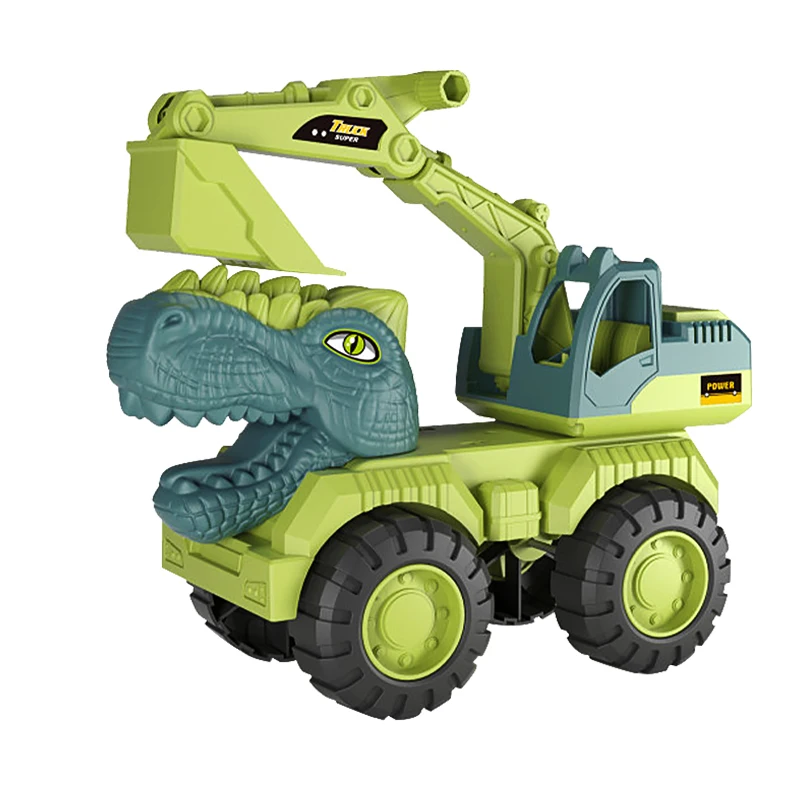 Big dinosaur engineering vehicle toy pull back dinosaur car sliding transport vehicle set pull back function large vehicle