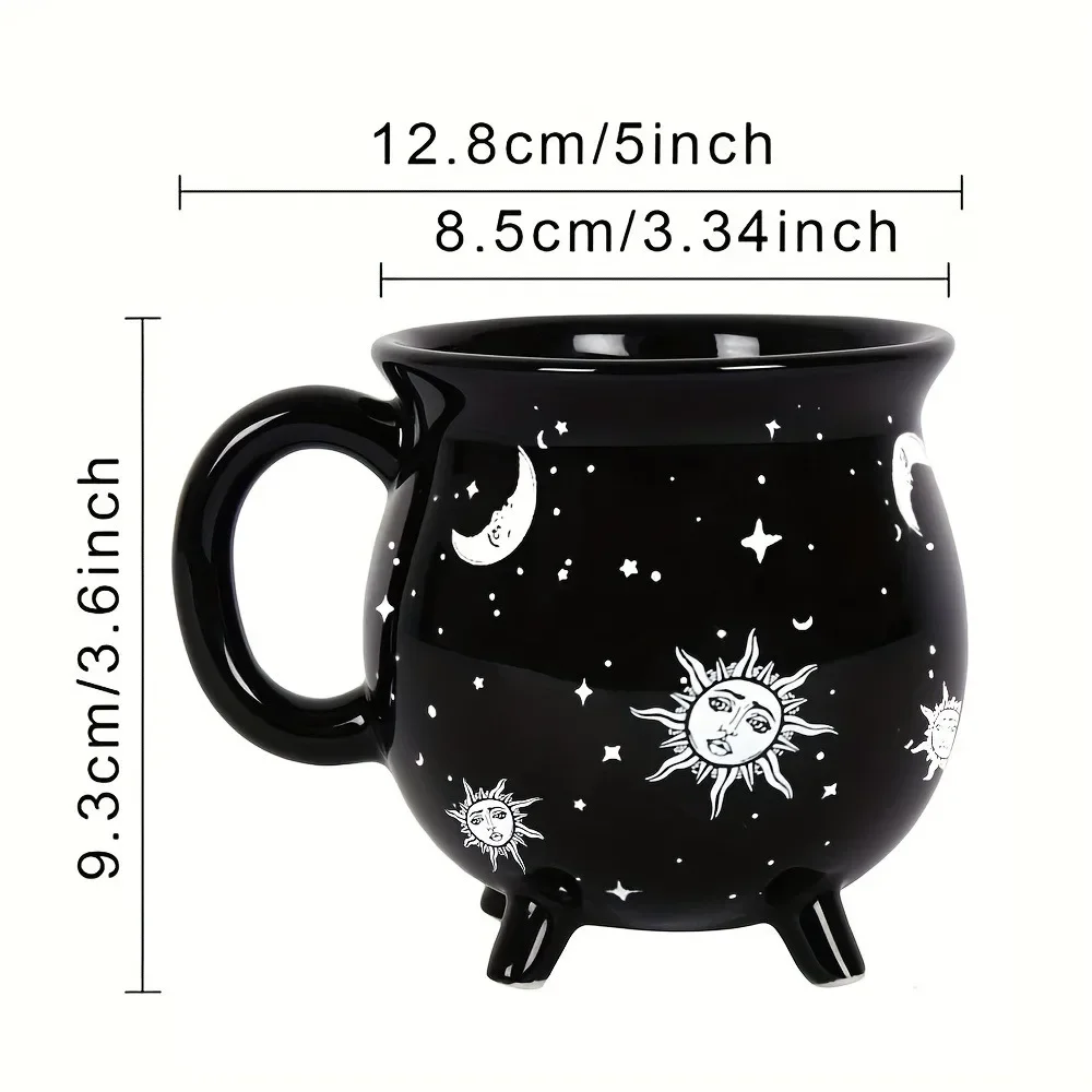 1pc Sun and Moon Coffee Mug Witch Brew Shaped Ceramic Coffee Cup Water Cups Ideal for Halloween Easter and Party Drinkware Gifts