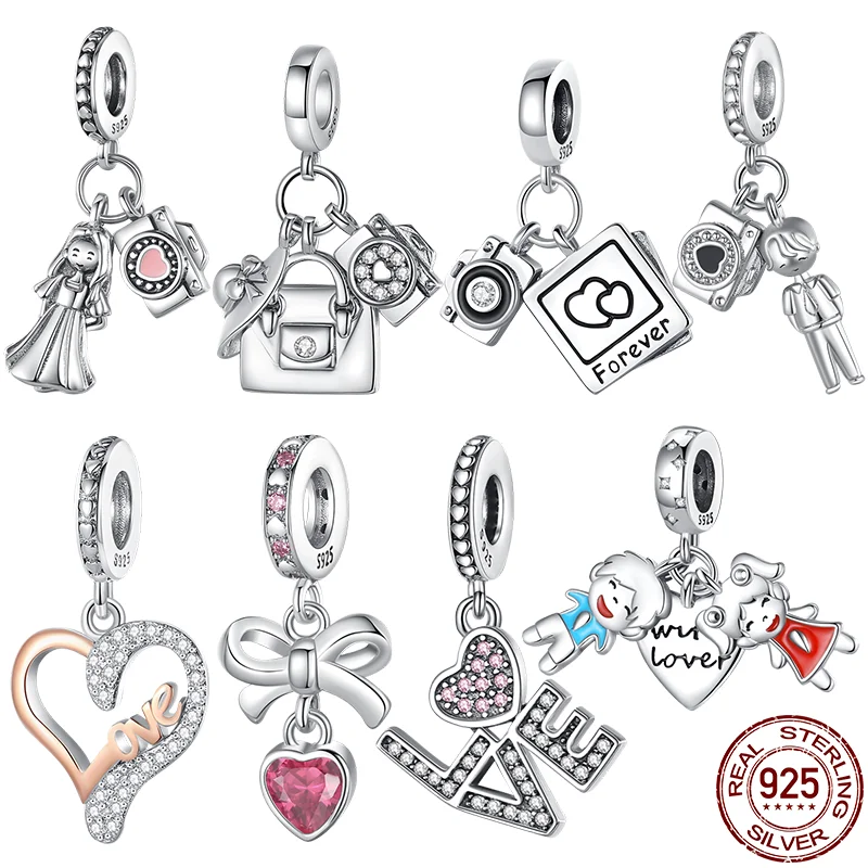 Fit Pan 3mm 925 Original Bracelet Lover Travel Camera Series Charm Beads For Women's DIY Stylish Birthday Christmas Jewelry Gift