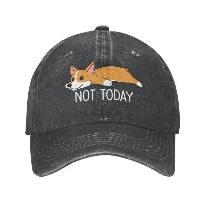 Punk Unisex Cotton Funny Not Today Corgi Dog Baseball Cap Adult Best Friend Adjustable Dad Hat Men Women Hip Hop