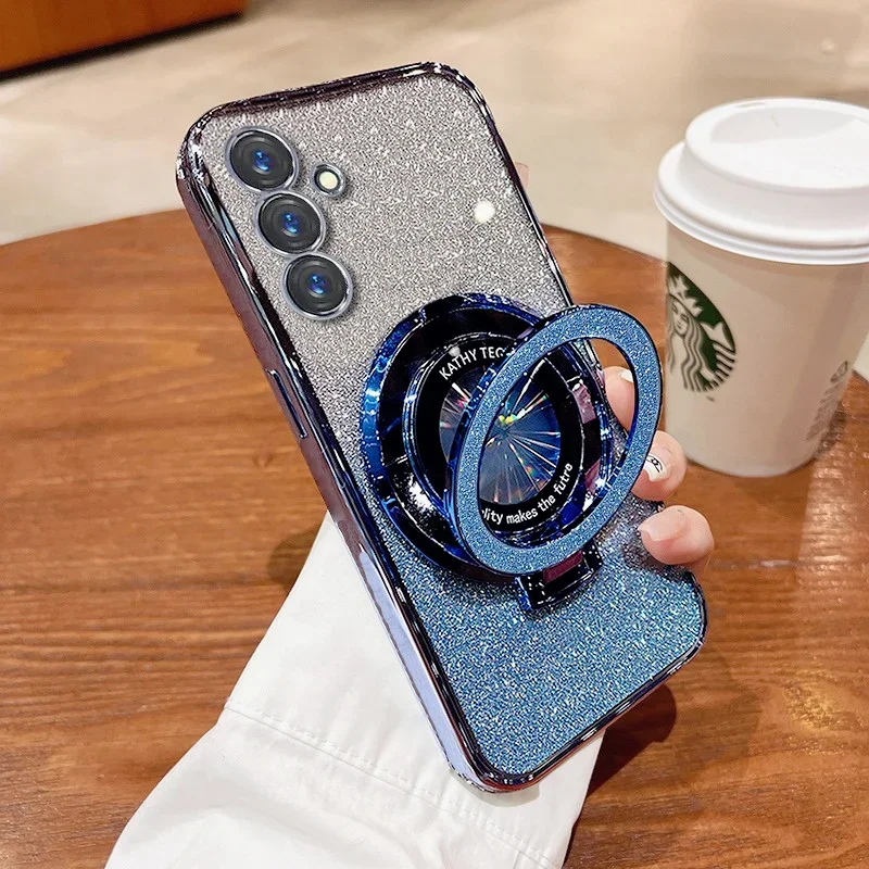 Samsung S24FE Case Luxury with bracket Glitter Case For Samsung Galaxy Note 20 Ultra 10 S24 S23 S22 S21 S10 S9 Plus Case Holder