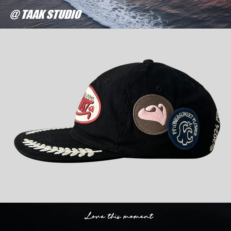 

Embroidery hip hop street flat brim hat female cap trendy baseball cap male