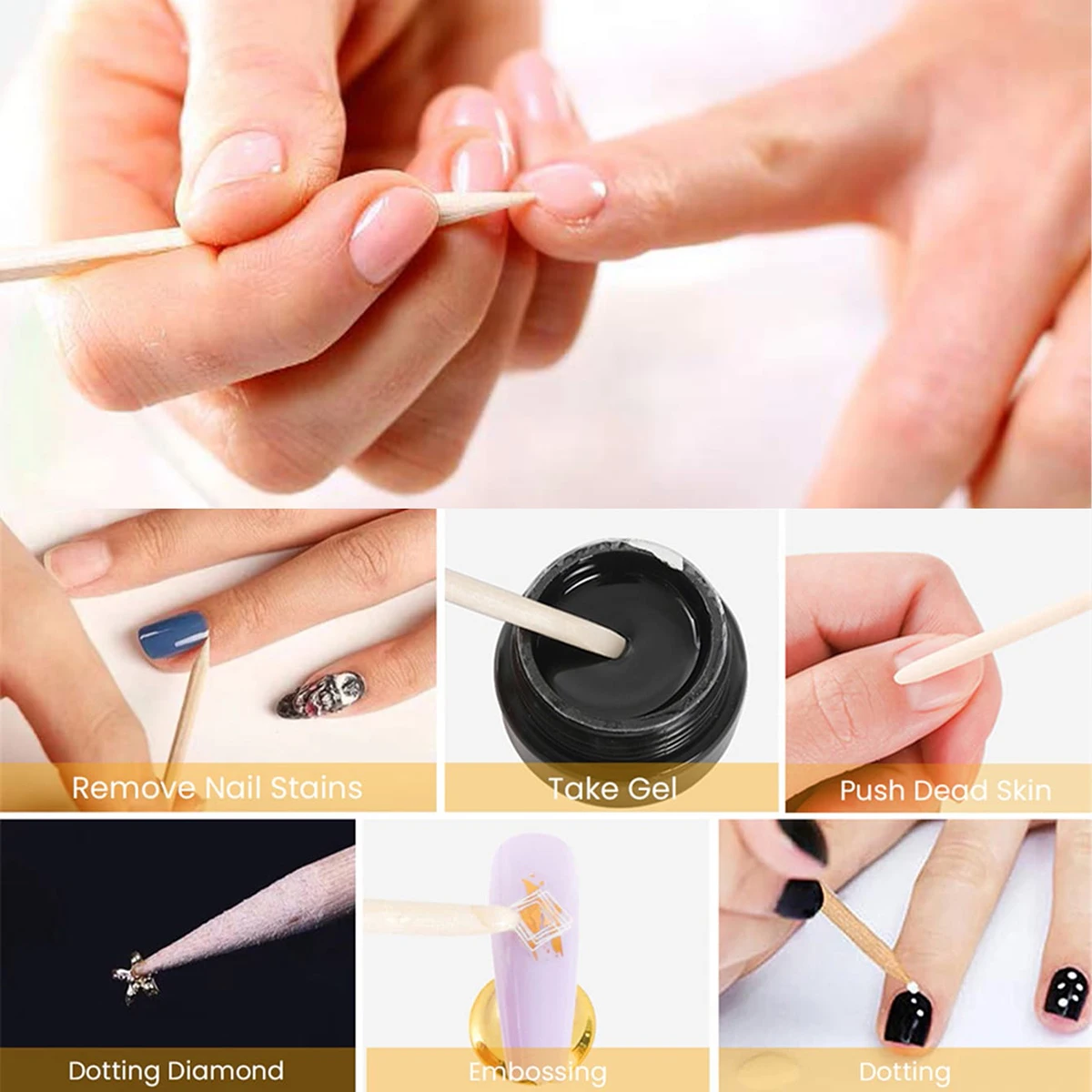 مجموعة من 400 قطعة من مبرد الأظافر وأعواد البشرة الخشبية - مجموعة مانيكير وباديكير ممتازة للعناية بالأظافر وفن الأظافر والأظافر على طراز الصالون #4